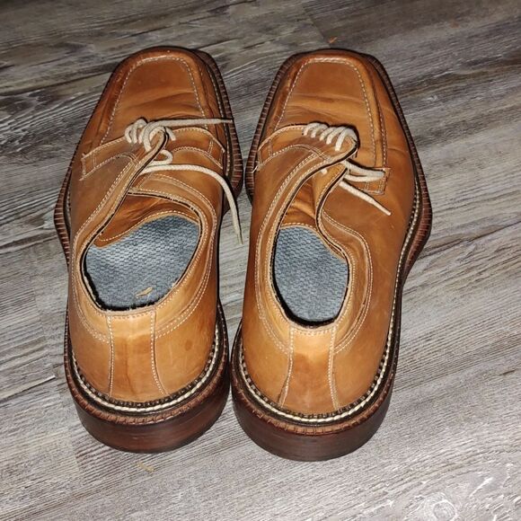 Brass Boots tan leather dress shoes  loafers Made in Italy  Sz 10.5 main image 4